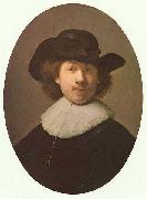 REMBRANDT Harmenszoon van Rijn Self-portrait with wide-awake hat painting